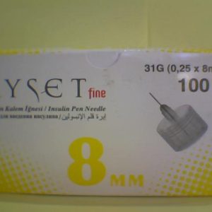 Ayset Fine Insulin Pen Needle 31G 8mm 100 Pcs