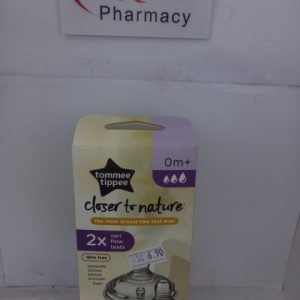 Tommee Tippee Natural Start Vari Flow Silicon Teat/Nipple 0m+ 2 Pcs