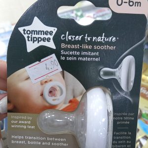 Tommee Tippee Closer To Nature Breast Like Soother/Pacifier 0-6m 1Pc