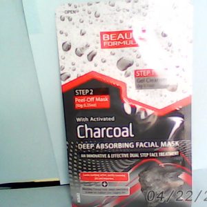Beauty Formulas Activated Charcoal 2 Steps Deep Absorbing Tissue Mask Del