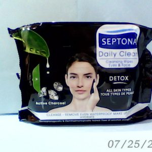 Septona Charcoal Daily Clean Make Up Remover Wipes ( All Skin Types) 20 Pcs