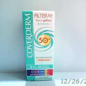 Coverderm Filteray Plus 2 In 1 Sunblock Spf 50+ Light Tinted Cream (Dry & Sensitive Skin) 50ml