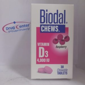 Biodal Vit D3 4,000 IU Raspberry 30 Chew Tab