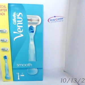 Gillette Venus Smooth Refillable Women Razor + Head Refiller 3Pcs