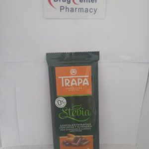 Trapa Stevia Milk Chocolate & Almonds G/F Chocolate Bar 75g Del