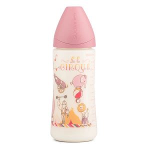 Suavinex Silicone Anatomical F/Bottle 360 ml 6m+ 43373 - Pink Circus