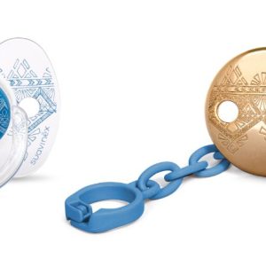 Suavinex Premium Physiological Silicone Soother/Pacifier With Chain  4-18 m+ 46107-Dark Blue