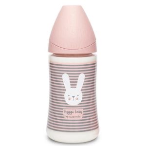 Suavinex Silicone Premium 3 Positions Whiskers F/Bottle 270ml 0m+ 69182 - Striped Pink Rabbit