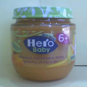 Hero Baby Banana Mandarin Pear Food Jar 125g^^1 N..AC 14/10/2025