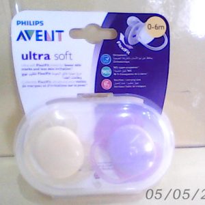Avent Ultra Soft Silicone Soother/Pacifier 0-6m  (Twin Pack) - Neutral  Del